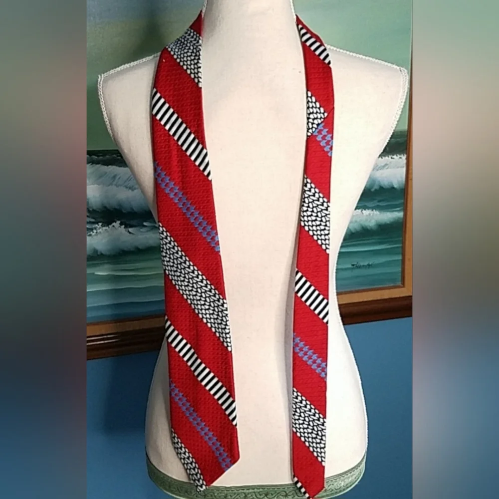 Vintage Guillermo de Lima Multi Colored Necktie Hair Accessory